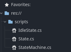 FileSystem containing three scripts