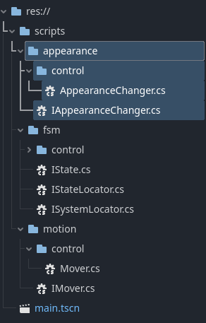 new appearance system folder structure